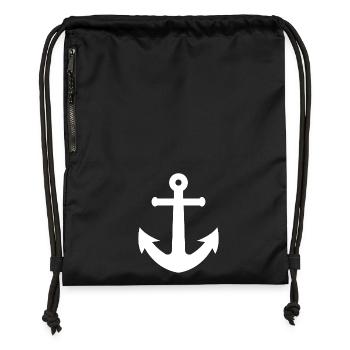 Anchor Design T-shirt. Classic white anchor - Gymsac made from recycled material - military green - Front