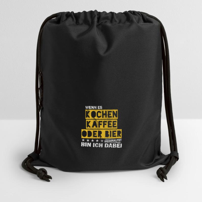 Kochen Kaffee oder Bier Junggesellenabschied Turnbeutel aus Recycling-Material