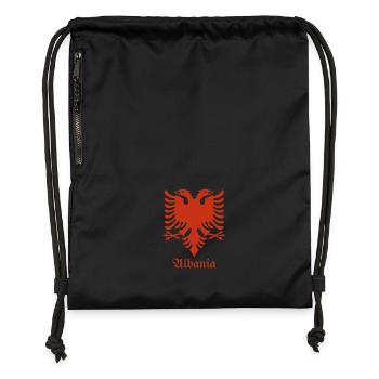 Albanischer Adler T-Shirt - Turnbeutel aus Recycling-Material - Schwarz - Vorne
