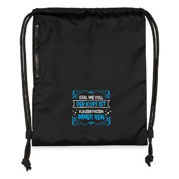 No matter how full the head fluffs always fit in - Gymsac made from recycled material - black - Front