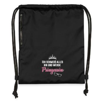 Ich schmeiß alles hin und werde Prinzessin - Turnbeutel aus Recycling-Material - military Green - Vorne