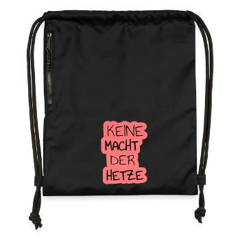 No Power of Agitation Digital Word Art - Gymsac made from recycled material - black - Front