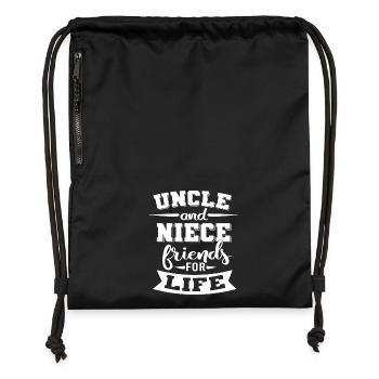 Oncle et nièce amis pour la vie - Sac à cordon en polyester recyclé - noir - Devant
