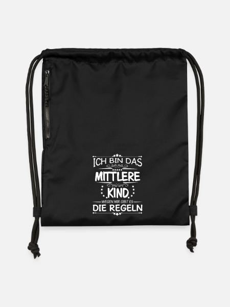 Das mittlere Kind wegen mir gibt es Regeln - Turnbeutel aus Recycling-Material - Schwarz