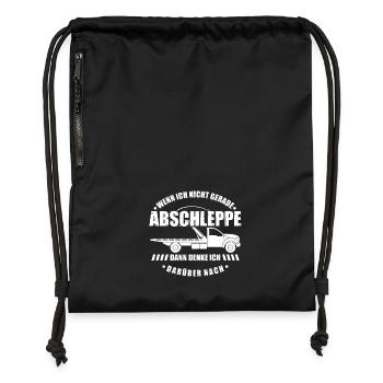 Wenn ich nicht gerade abschleppe - Turnbeutel aus Recycling-Material - Schwarz - Vorne