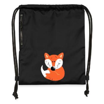 Kleiner Fuchs - Turnbeutel aus Recycling-Material - Schwarz - Vorne