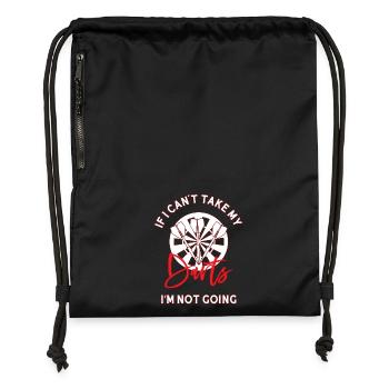 If I Can't Take My Darts - Turnbeutel aus Recycling-Material - Schwarz - Vorne