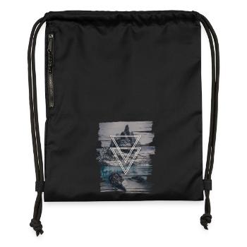 Dreiecke & Berge - Sac à cordon en polyester recyclé - noir - Devant