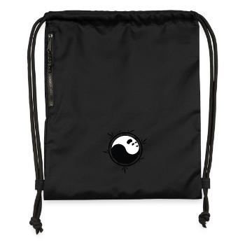 Chemise Panda Yin Yang avec bambou - Sac à cordon en polyester recyclé - noir - Devant
