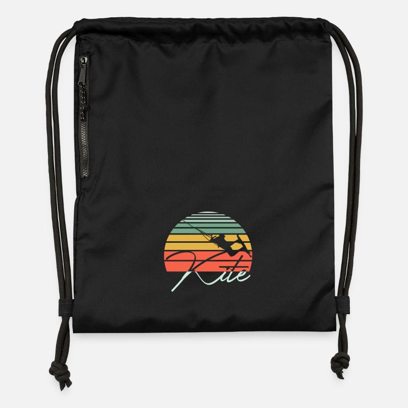Kitesurf kite surfers - Sac à cordon en polyester recyclé - noir
