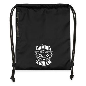 Gaming Dad Geschenk für Gamer Dad cool Shirt - Turnbeutel aus Recycling-Material - Schwarz - Vorne