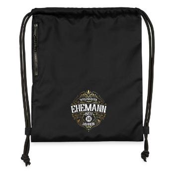 Family husband world best for 10 years - Gymsac made from recycled material - black - Front