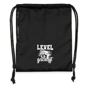 Geburtstag 11 Jahre Jungn Level 11 geschafft - Turnbeutel aus Recycling-Material - Schwarz - Vorne