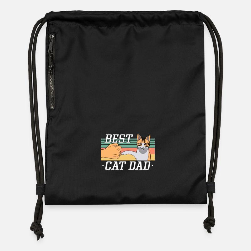 Chemise de chat chat meilleurs chats - Sac à cordon en polyester recyclé - noir