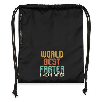 World’s Best Farter — I Mean Father Funny Dad - Gymsac made from recycled material - black - Front