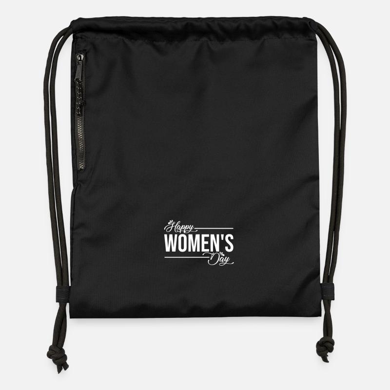 Happy womens day - Gymsac made from recycled material - black