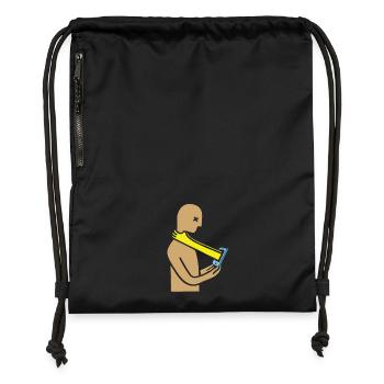 Gagging smartphone head - Gymsac made from recycled material - black - Front
