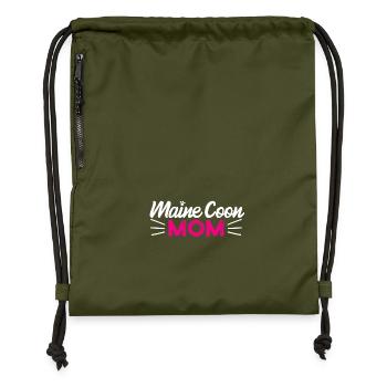 Maine Coon Cat - Gymsac made from recycled material - military green - Front