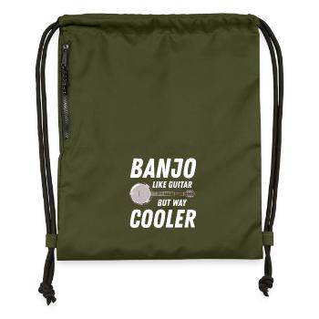Banjo Like Guitar But Way Cooler - Gymsac made from recycled material - military green - Front