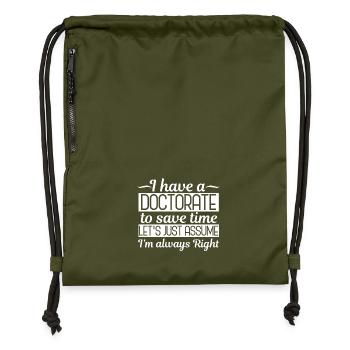 Doctorat doctorant - Sac à cordon en polyester recyclé - military green - Devant