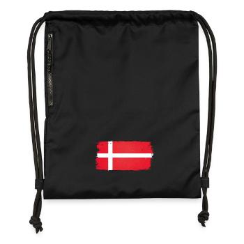 Danish flag in brushstroke - Gymsac made from recycled material - black - Front