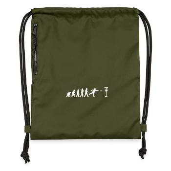 Disc Golfing Disc Golfer - Gymsac made from recycled material - military green - Front
