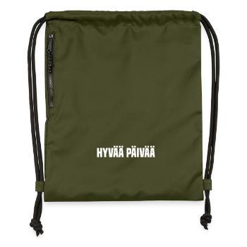 Bonjour finnois bon après-midi - Sac à cordon en polyester recyclé - military green - Devant