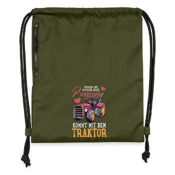 Traktor Trecker - Turnbeutel aus Recycling-Material - military Green - Vorne