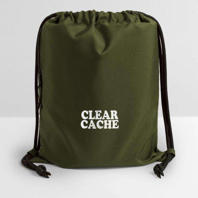 Clear Cache Programmer Nerd Geek Gift Cache Gymsac made from recycled material