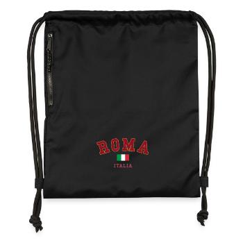 Roma Italia Vintage College Style - Gymsac made from recycled material - black - Front
