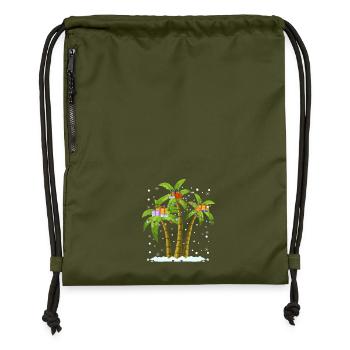 Des palmiers décorés à Noël? Aucun problème! - Sac à cordon en polyester recyclé - military green - Devant