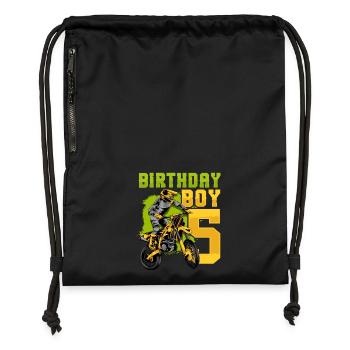 5th Anniversary Dirt Bike Motocross - Gymsac made from recycled material - black - Front