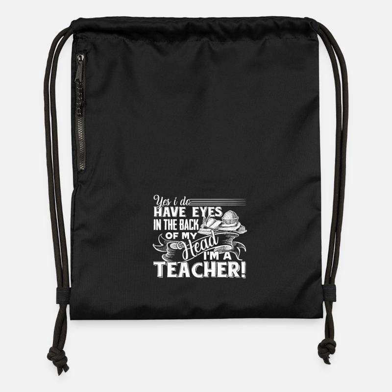 Enseignant, je suis un enseignant - Sac à cordon en polyester recyclé - noir