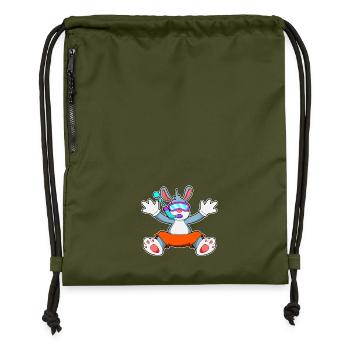 Hase Taucher Schnorchel Tauchen - Turnbeutel aus Recycling-Material - military Green - Vorne