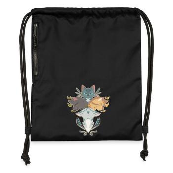 Jayfeather Häherfeder Cat Grey Warrior Cats - Gymsac made from recycled material - black - Front