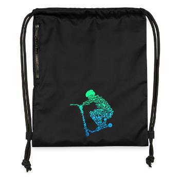 Scooter Roller Stunt Geschenk Jungen Kinder - Turnbeutel aus Recycling-Material - Schwarz - Vorne