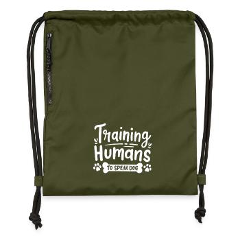 Hundetraining Hundetrainer - Turnbeutel aus Recycling-Material - military Green - Vorne