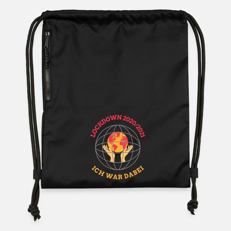 Lockdown 2020/21 – Globe and hands - Gymsac made from recycled material - black