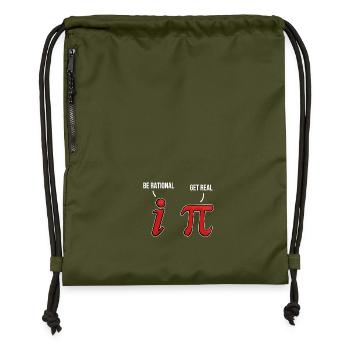 Pi Day Math Pi 3.14 - Gymsac made from recycled material - military green - Front
