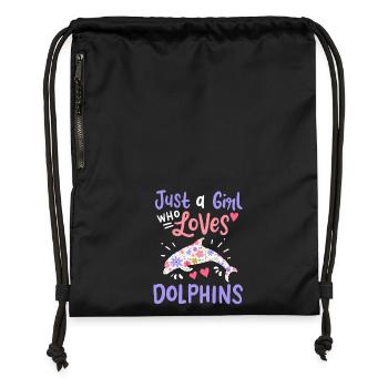Dolphin Dolphin Lovers - Gymsac made from recycled material - black - Front