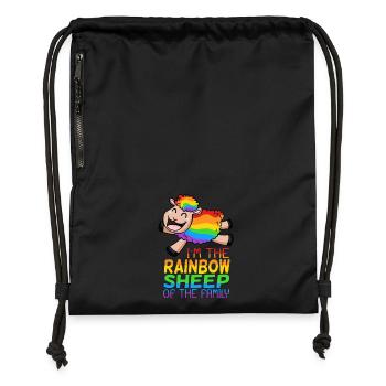 LGBT sheep cute - Gymsac made from recycled material - black - Front