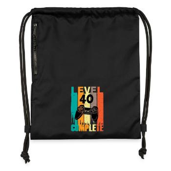 Level 40 Complete Gamer Birthday 40. - Gymsac made from recycled material - black - Front