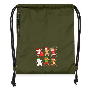 Weihnachten - Turnbeutel aus Recycling-Material - military Green - Vorne