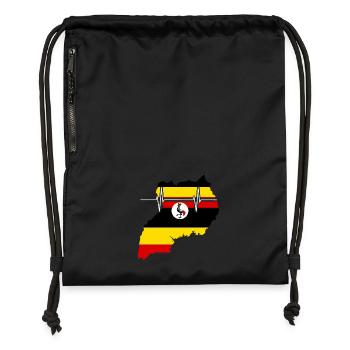 Uganda Heartbeat Flag Vintage Uganda - Gymsac made from recycled material - black - Front
