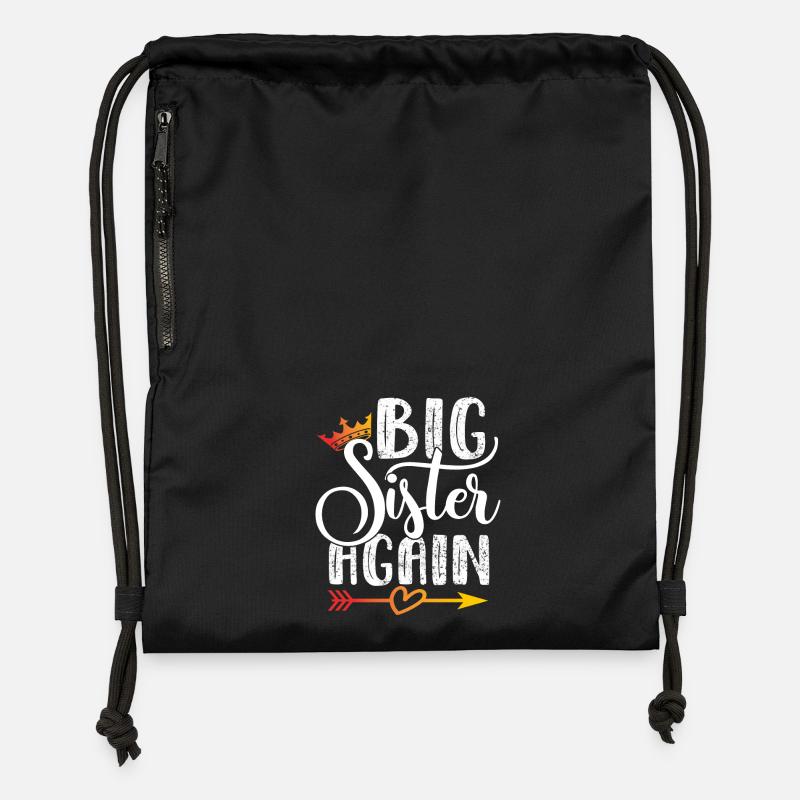 Cadeau grande sœur Big Sister Again - Sac à cordon en polyester recyclé - noir