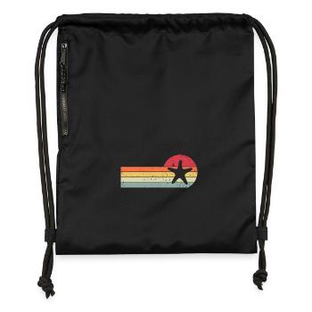 Étoile de mer - Sac à cordon en polyester recyclé - noir - Devant