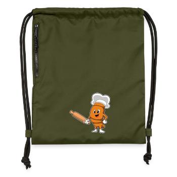 Rouleau à pâtisserie de pain - Sac à cordon en polyester recyclé - military green - Devant