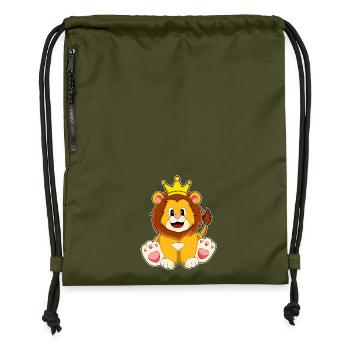 Couronne de Lion - Sac à cordon en polyester recyclé - military green - Devant