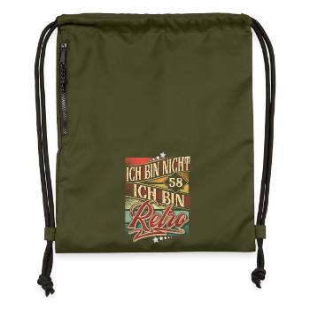 58. Geburtstag Retro Vintage - Turnbeutel aus Recycling-Material - military Green - Vorne