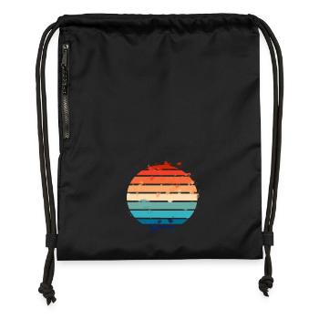 Splatter Retro Sunset - Gymsac made from recycled material - black - Front